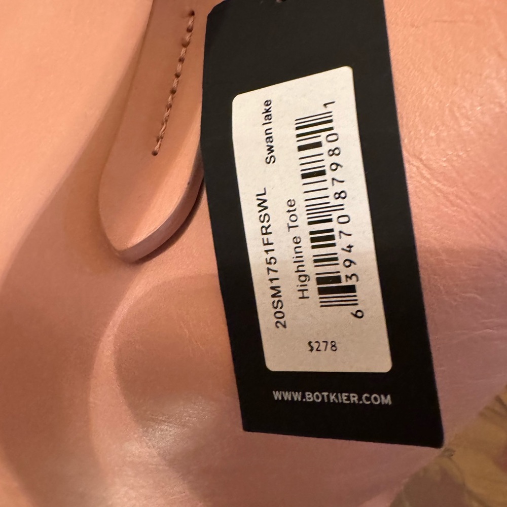 PRICE DROP:BOTKIER Lambskin LEATHER suede-lined SwanLake HighlineBLUSH PINK TOTE - Picture 5 of 13